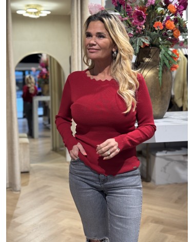 Top Romy Lange Mouw Rood