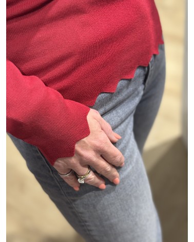 Top Romy Lange Mouw Rood