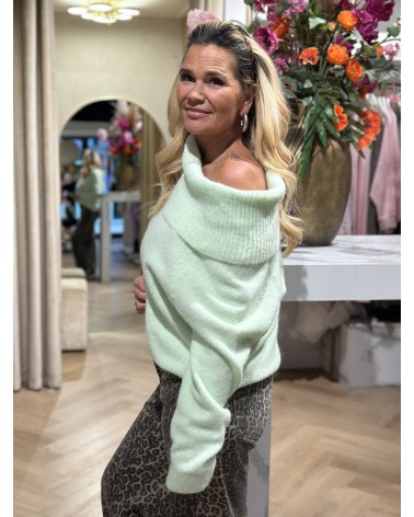 Off Shoulder Trui Minty