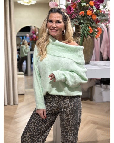 Off Shoulder Trui Minty