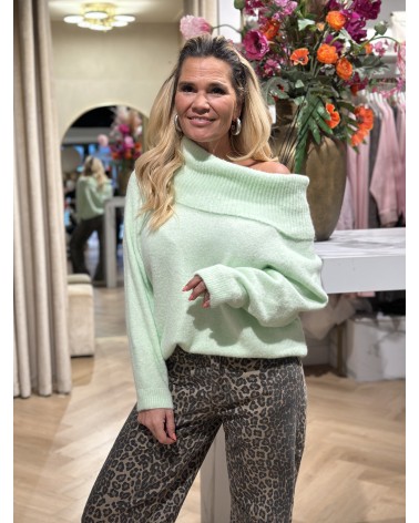Off Shoulder Trui Minty