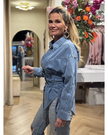 Denim Corset Blouse Blauw