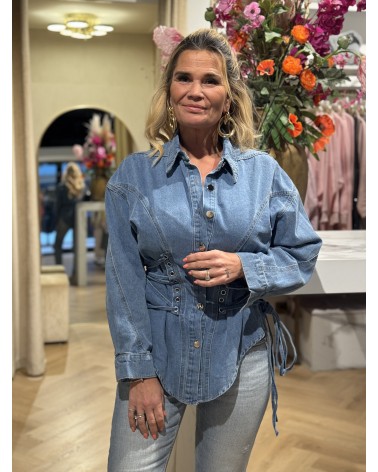 Denim Corset Blouse Blauw