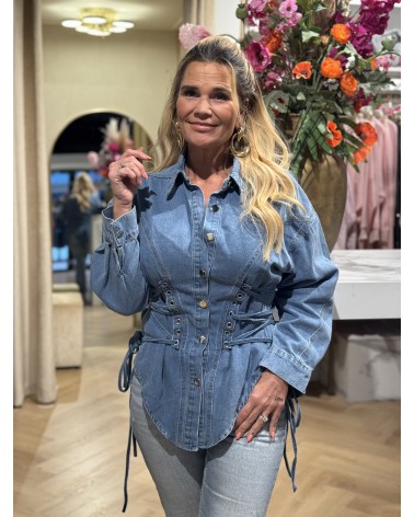 Denim Corset Blouse Blauw