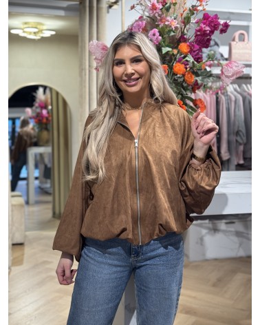 Suède Look Bomber Amy Cognac