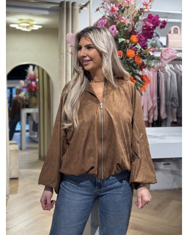 Suède Look Bomber Amy Cognac