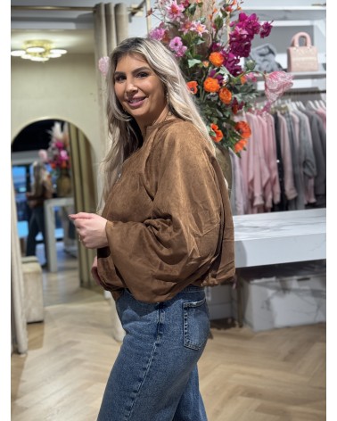 Suède Look Bomber Amy Cognac