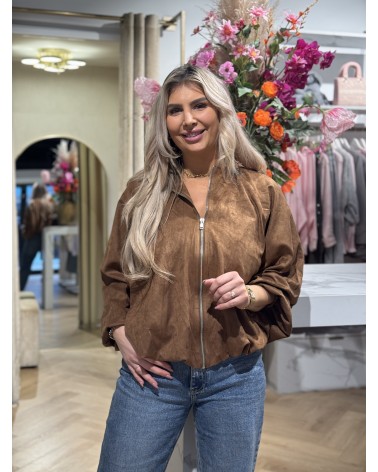 Suède Look Bomber Amy Cognac