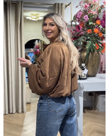 Suède Look Bomber Amy Cognac