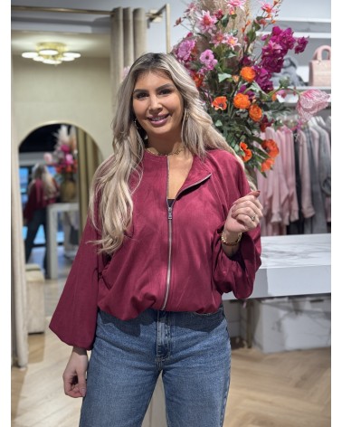 Suède Look Bomber Amy Burgundy