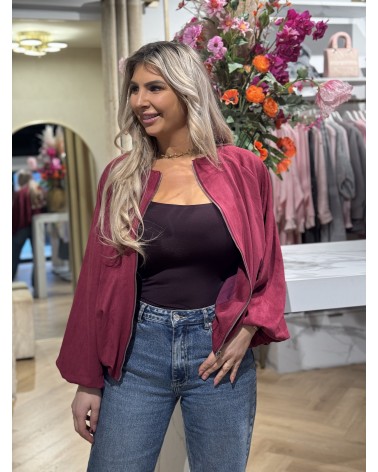 Suède Look Bomber Amy Burgundy