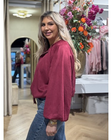 Suède Look Bomber Amy Burgundy
