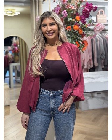 Suède Look Bomber Amy Burgundy