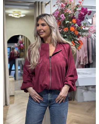 Suède Look Bomber Amy Burgundy