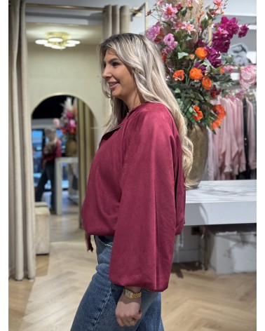 Suède Look Bomber Amy Burgundy