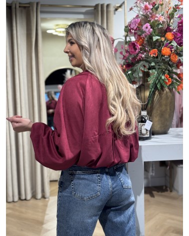 Suède Look Bomber Amy Burgundy