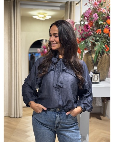 Blouse River Navy Blauw