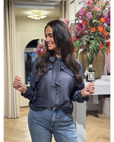 Blouse River Navy Blauw