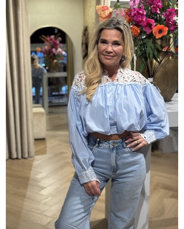 Blouse Cropped Elsa Blauw