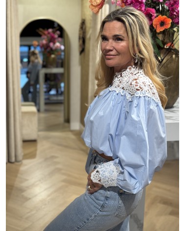 Blouse Cropped Elsa Blauw