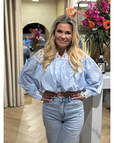 Blouse Cropped Elsa Blauw