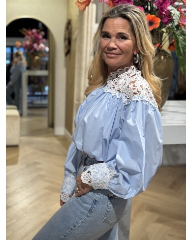 Blouse Cropped Elsa Blauw