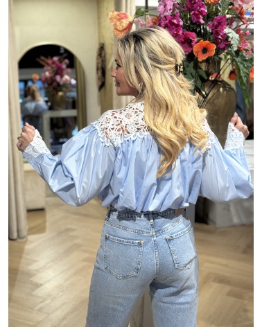 Blouse Cropped Elsa Blauw