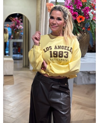 Trui Cropped Los Angeles Geel
