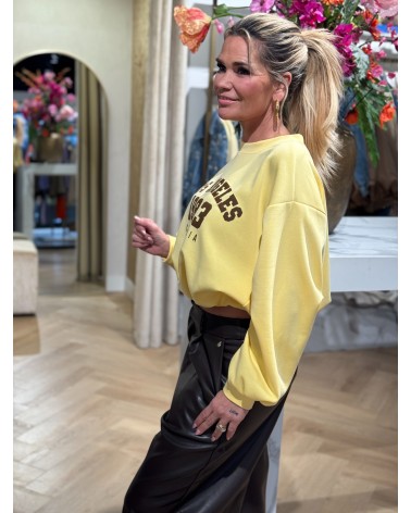 Trui Cropped Los Angeles Geel