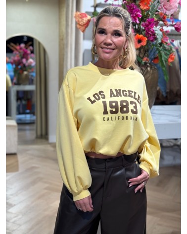 Trui Cropped Los Angeles Geel