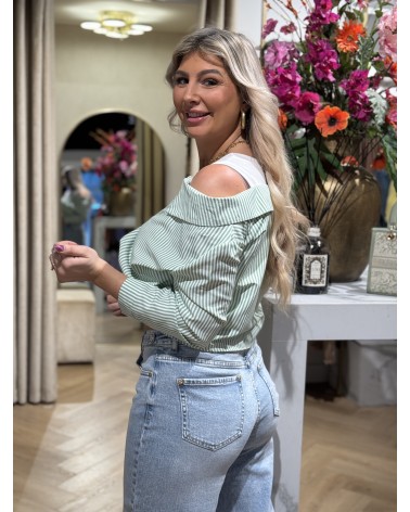 Top Jace Stripe Groen