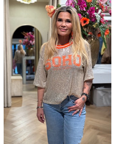 Top Soho Pailletten Oranje