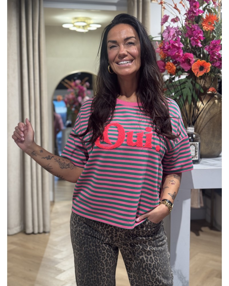 T-Shirt Oui Roze Groen