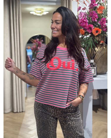 T-Shirt Oui Roze Groen