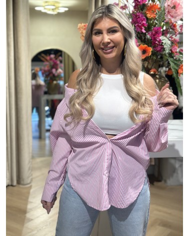 Blouse Jace Stripe Roze