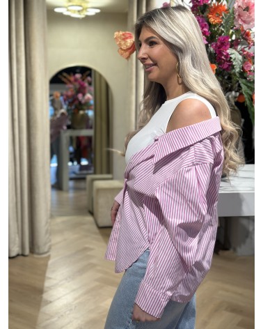Blouse Jace Stripe Roze