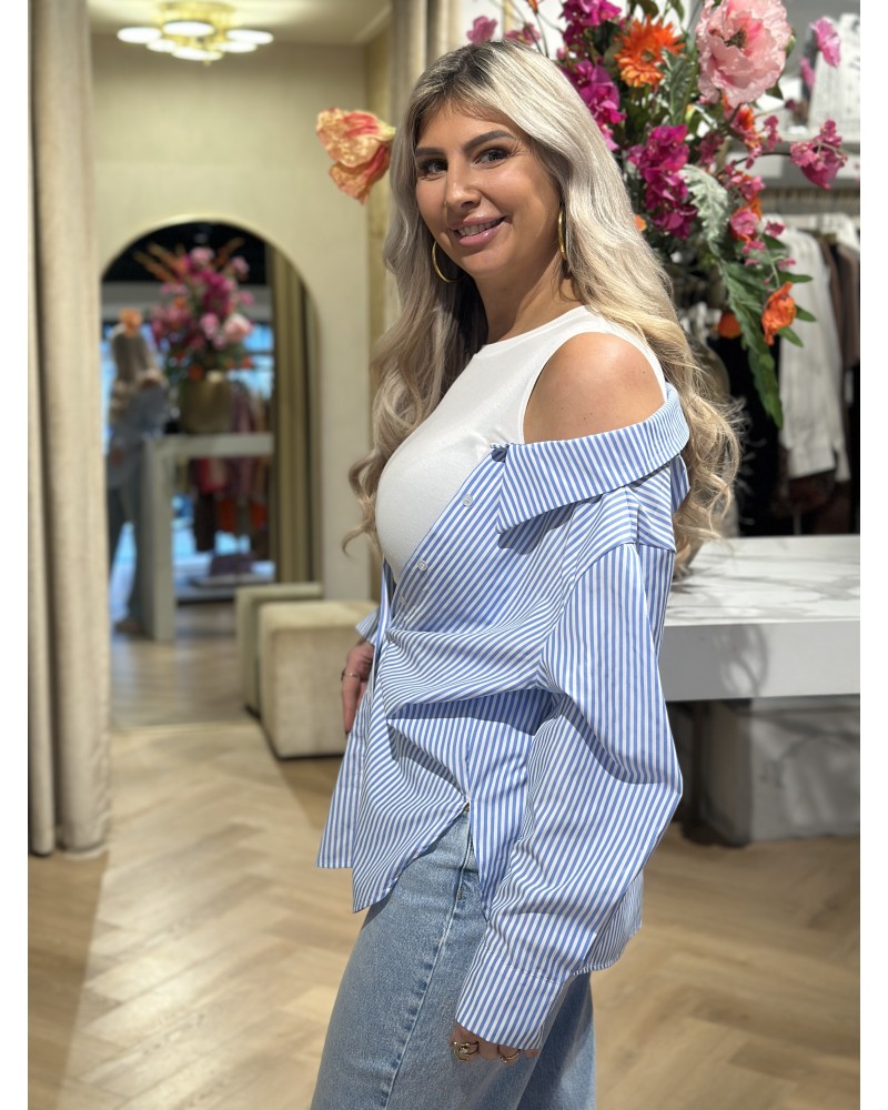 Blouse Jace Stripe Blauw