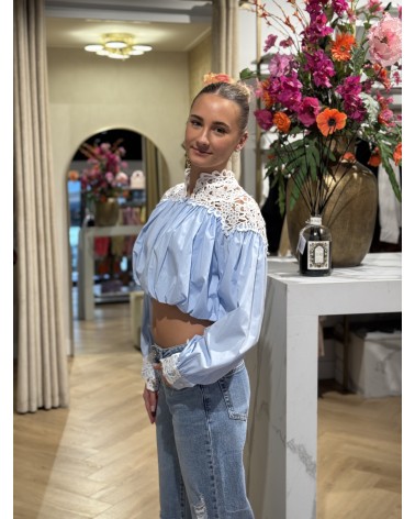 Blouse Cropped Elsa Blauw