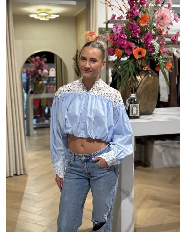 Blouse Cropped Elsa Blauw