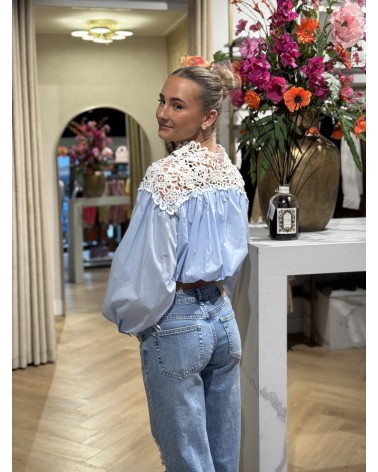 Blouse Cropped Elsa Blauw