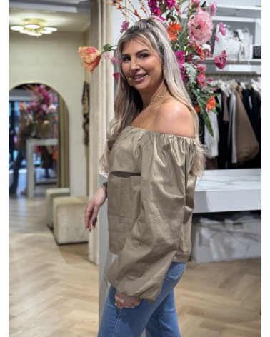 Off shoulder Top Lena Camel