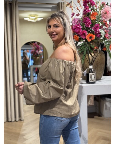 Off shoulder Top Lena Camel