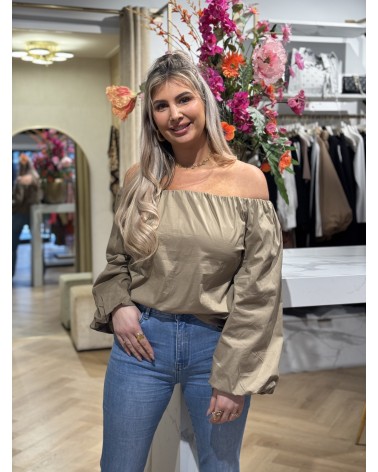 Off shoulder Top Lena Camel