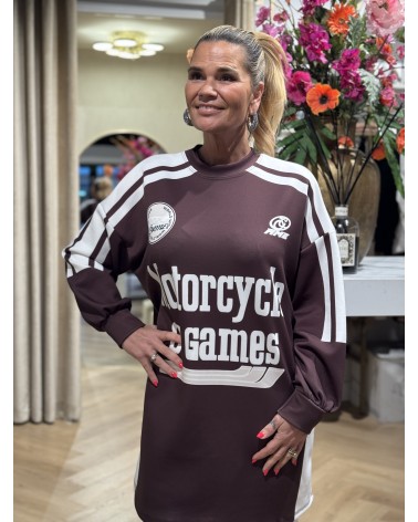 Sweater Dress Motorcylcle Bruin