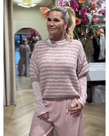 Trui Aimy Taupe Roze