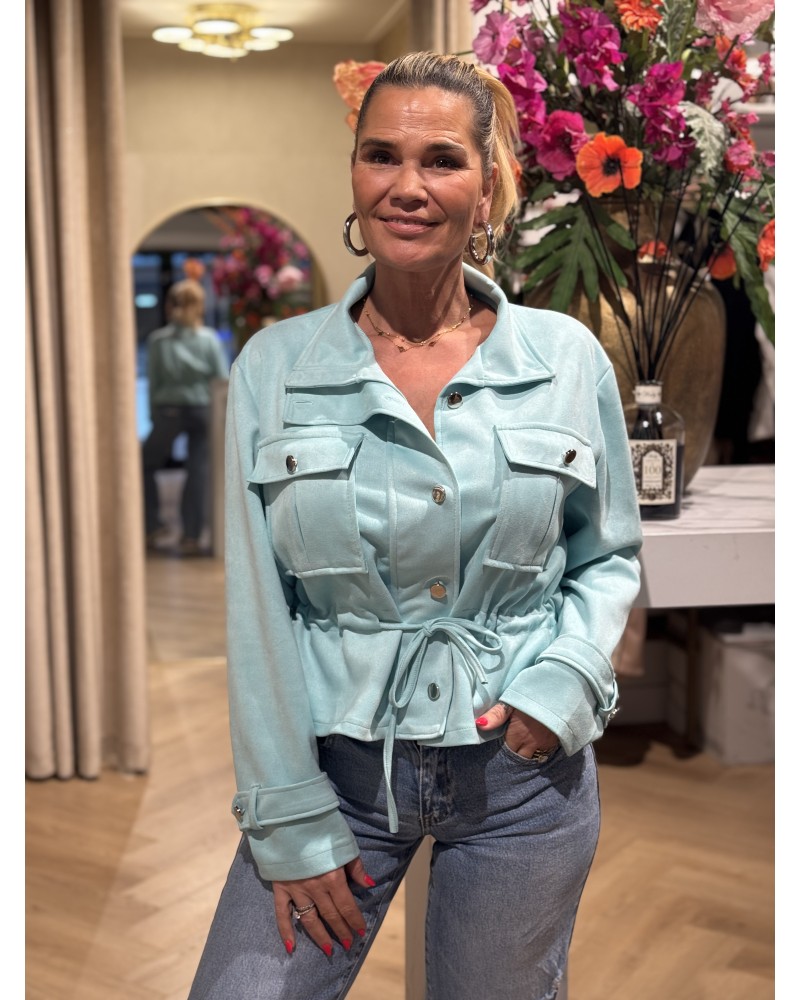 Jacket Suedine Pastel Turquoise