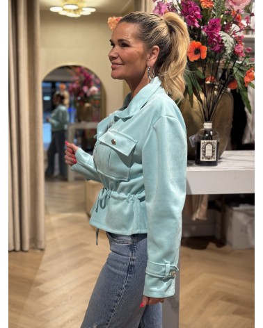 Jacket Suedine Pastel Turquoise