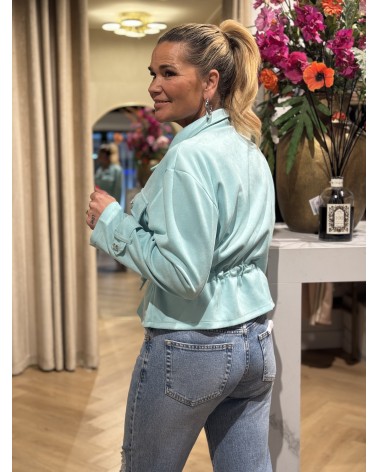 Jacket Suedine Pastel Turquoise