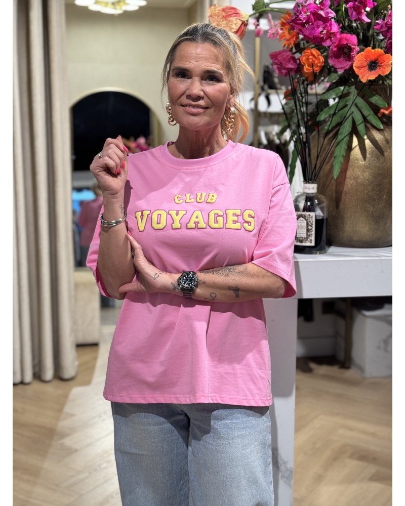 T-Shirt Club Voyages Roze