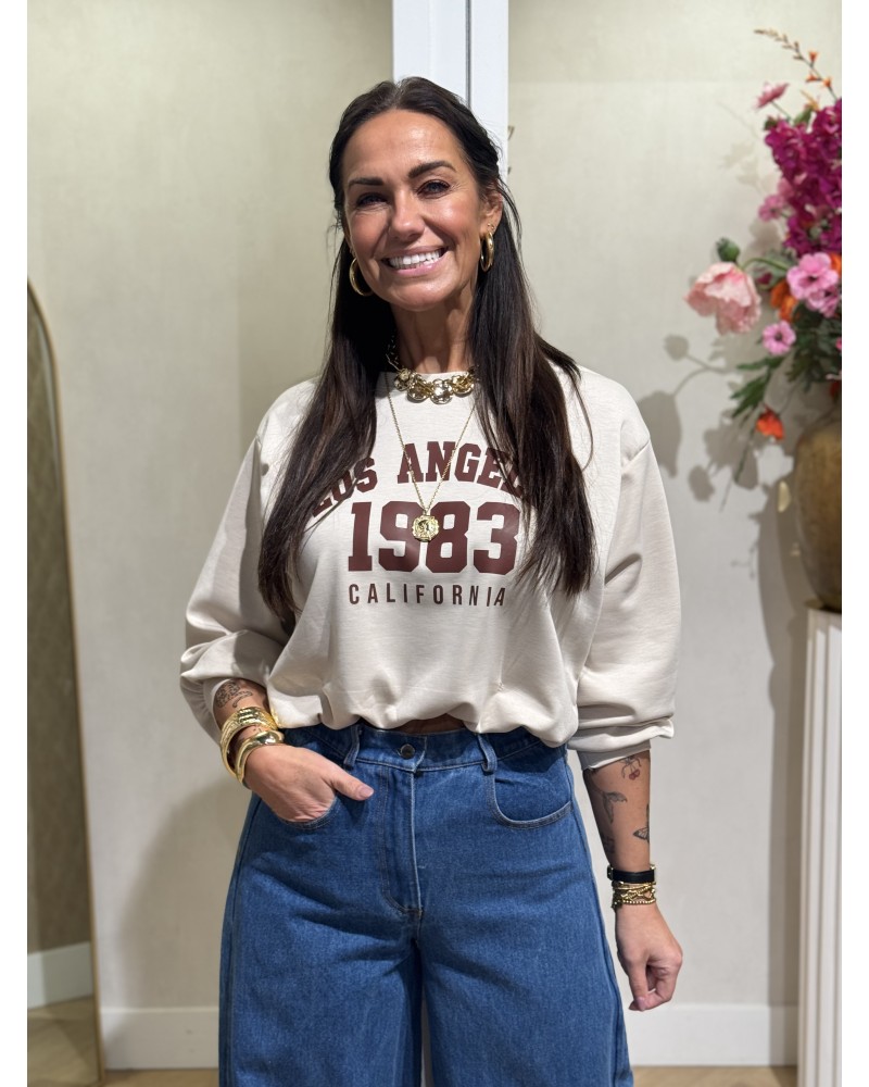 Trui Los Angeles Cropped Beige